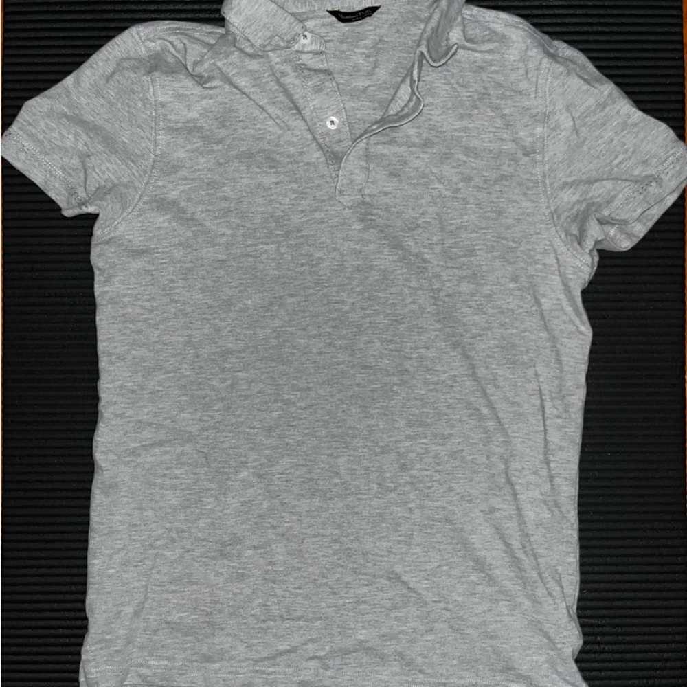 Massimo Dutti Light Gray Polo Shirt